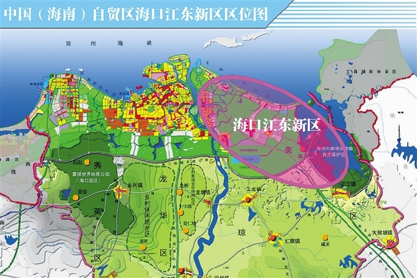 中国(海南)自贸区海口江东新区区位图