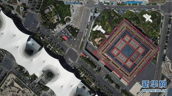 这是由原世博园“变身”而来的中华艺术宫一景（6月21日无人机拍摄）。