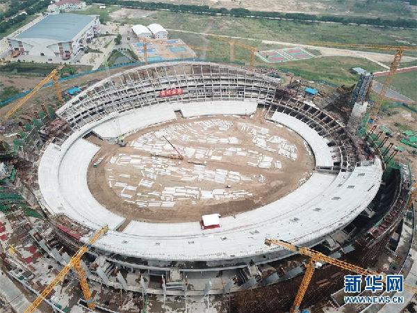 （XHDW）（1）中国援建柬埔寨国家体育场主体结构封顶