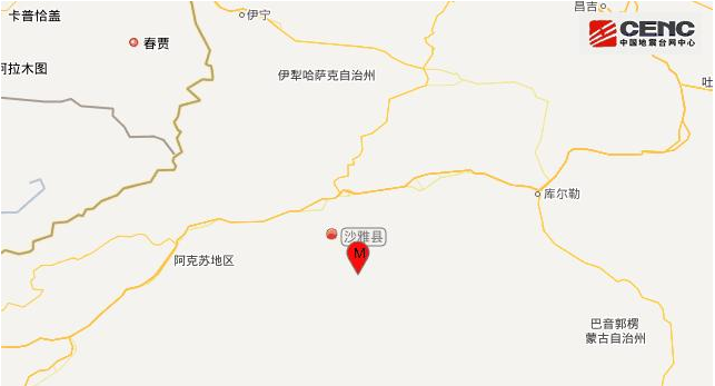 新疆阿克苏地区沙雅县发生4.7级地震