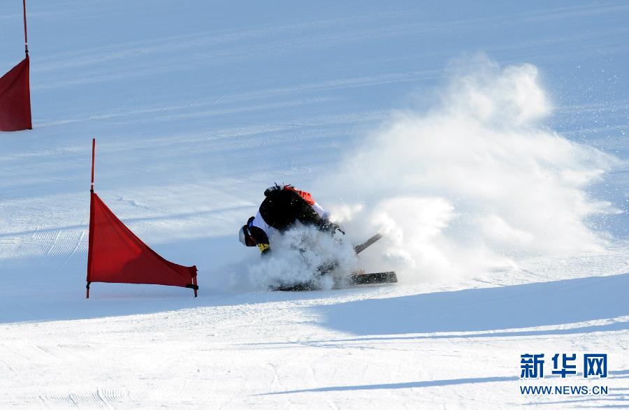 冬运会单板滑雪赛场发生运动员碰撞摔伤图片频