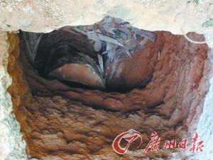 佛山清代名将墓被盗 古墓前现"井坑"(图)