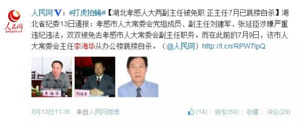 刘建军历任孝昌县委常委,纪委书记,孝昌县委常委,常务副县长,孝昌县委