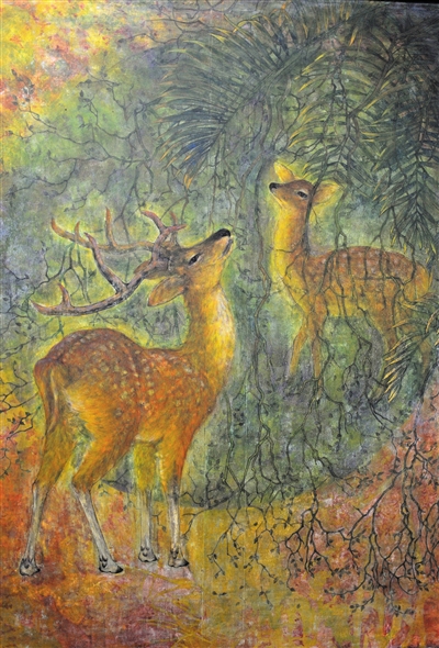 林明俊:远赴日本留学 欲将岩彩画在中国传承_艺术与收藏_首页_海口网