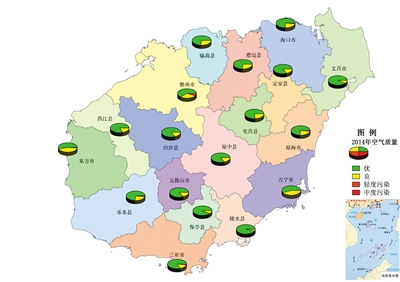 2014年海南河流水质总体为优 空气各项指标符合国家一