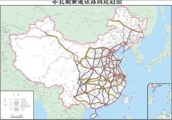 中国高速铁路网规划图(图片 44665 550x386