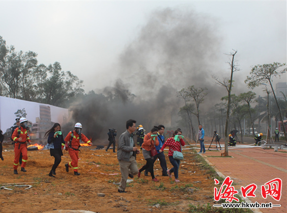 海口10日举行燃气管道泄漏爆炸事故应急处置演练